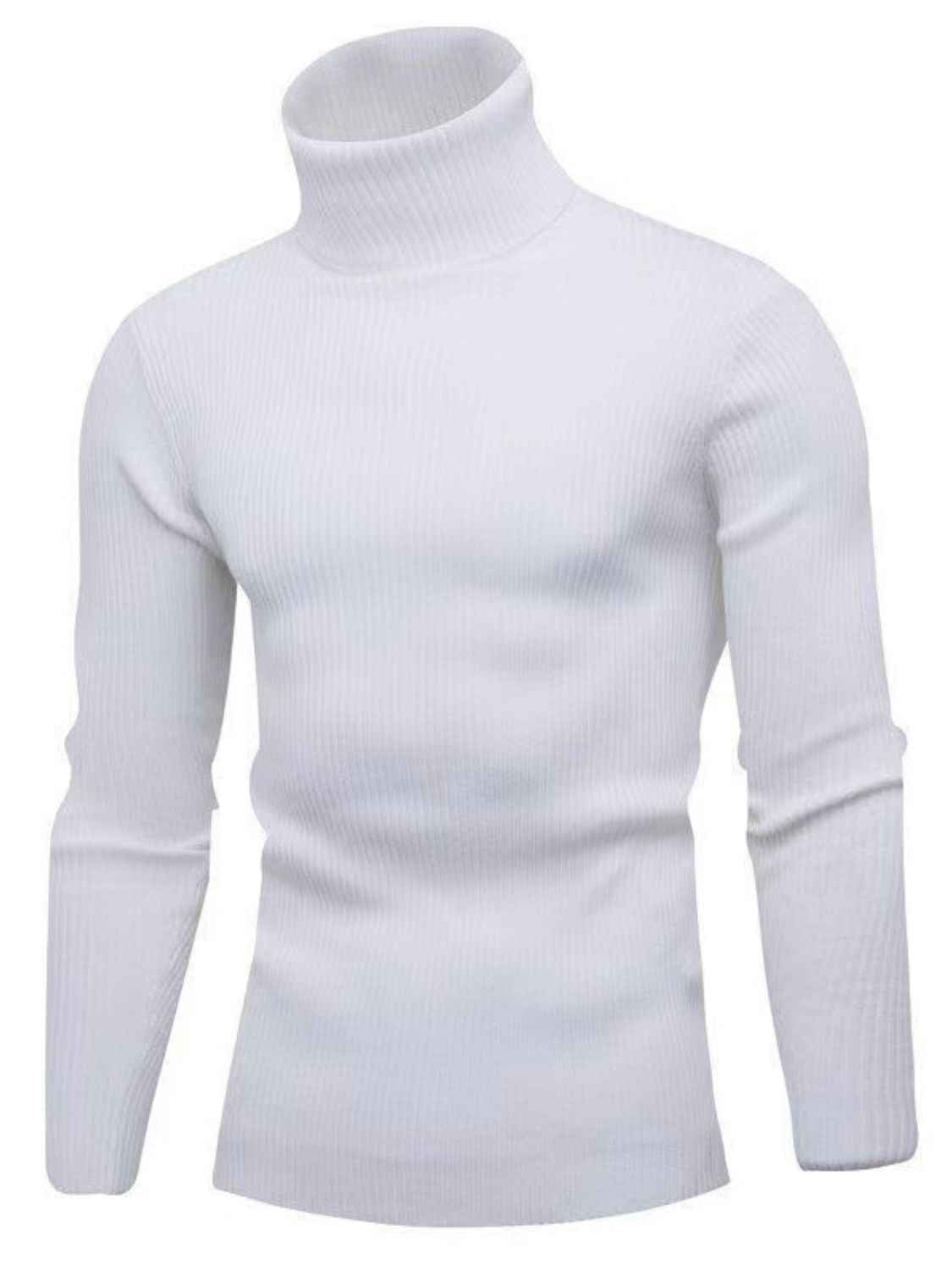 Men's Turtleneck Long Sleeve Ribbed Sweater - Damned Threads